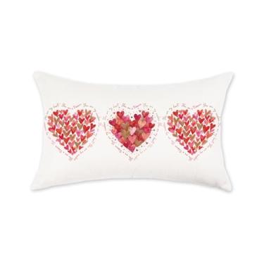 Imagem de ONWAY Capa de almofada lombar Dia dos Namorados 30,5 x 50,8 cm Aquarela Coração Romântico Amor Fronha para Sofá Quarto Fazenda Férias Decoração de Casa