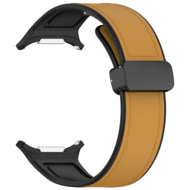 Imagem de JDIME Pulseira de couro de silicone para Samsung Watch 7 Ultra, fivela magnética, esportiva, pulseira de relógio de laço macio para Galaxy Watch 7 de 47 mm, Watch 7 Ultra, Ágata