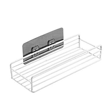 Imagem de Prateleira de Acesso Rápido para Temperos em Aço com Apoio Parede sem Prego Armário Armazenamento Cesto Economizador Espaço Gancho Adesivo Banheiro e
