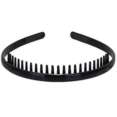 Imagem de Tiara lisa para mulheres, homens, meninas, 8 mm, com pente de dentes, estilo argola, maquiagem