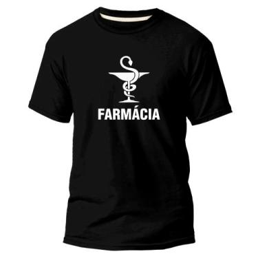 Imagem de Camiseta Básica Algodão Premium Estampa Digital Farmácia DTF, Preto, G