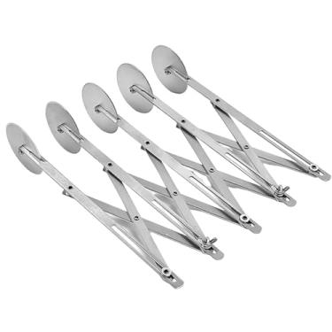 Imagem de Divisor de Massa Pizza Aço Inoxidável com 5 Rodas Cuchillo Cortador Ajustável para Macarrão Bolos Biscoitos Ferramenta Cozinha Assar - Auxiliar Econom