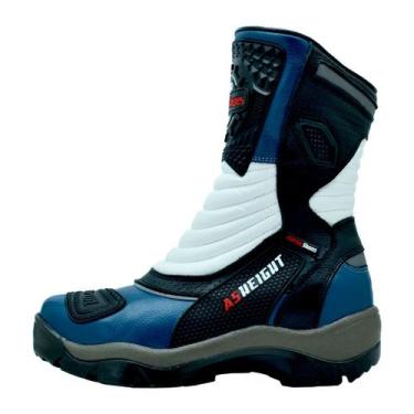 Imagem de Bota Masculina Motociclista Azul Couro DIfranca - 952, 42