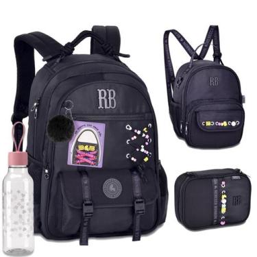 Imagem de Kit Completo Mochila Costa Rebecca Bonbon RB Escolar Juvenil, Preto