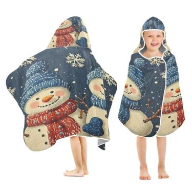 Imagem de Blueangle Toalha de banho infantil - Toalha infantil com capuz de bonecos de neve fofos de desenhos animados - Toalha de praia para banho infantil super macia absorvente de secagem rápida #1