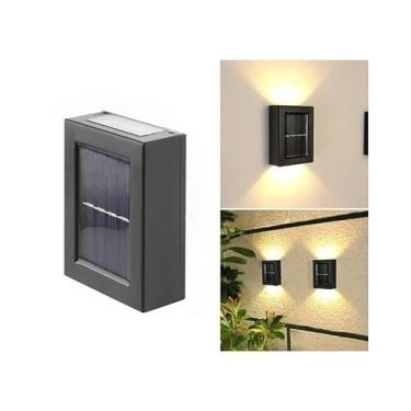 Imagem de Kit 8 Arandelas Solares LED de Parede Externa com 2 Focos À Prova D’Água Luminária Decorativa(8 un luz quente L6327)