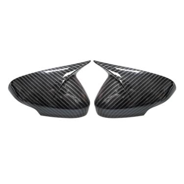 Imagem de 1 par m espelho retrovisor capa lateral invertendo Compatível com volvo c30 c70 s40 s60 v40 v50 v70 2008-2010 tampas de guarnição do espelho retrovisor(Carbon fiber pattern)