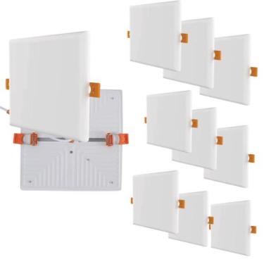 Imagem de Kit 10 Plafon Led Borda Infinita 50w Embutir Quadrado 30cmx30cm Bivolt