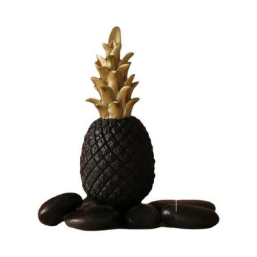 Imagem de Escultura De Abacaxi Dourado Decoração De Mesa De Café Nórdica Acessór