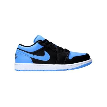 Imagem de Nike Tênis masculino Air Jordan 1 Low, Universidade preta, preta, azul, 39