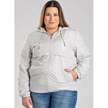 Imagem de Jaqueta Feminina Plus Size Corta Vento Capuz Bolsos Frente Fechamento Zíper - Serena-Feminino