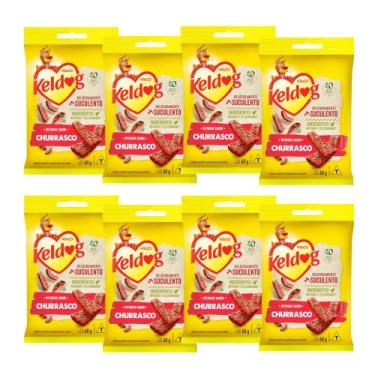 Imagem de Petisco Keldog Bifinho de Churrasco c/ 8 pacotes 60g para cachorro