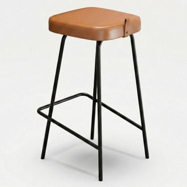 Imagem de Banqueta Alta Cozinha e Área Gourmet Vik Estofada Couríssimo Whisky - Desk Design