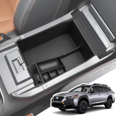 Imagem de LANGBEAN Organizador de apoio de braço superior para Subaru Outback & Legacy 2025 2024-2020, organizador de console central com tapete de borracha removível, bandeja de console central personalizada
