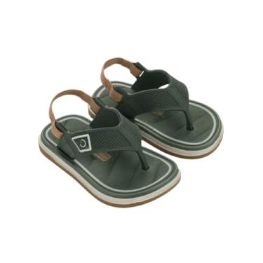 Imagem de Sandália Infantil para Meninos com Velcro Ajustável Solado Antiderrapante Casual (Verde/Dedinho, BR, Criança de 1 a 3 anos, Faixa Numérico, 20, 21)
