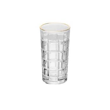 Imagem de Copo Alto de Cristal com Fio de Ouro Square 360ml - Lyor