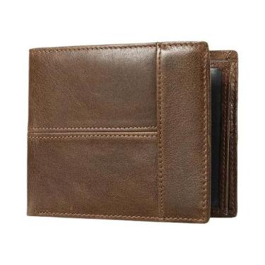 Imagem de Carteira Masculina De Couro Genuíno RFID WESTAL Com Porta-Moedas E Por