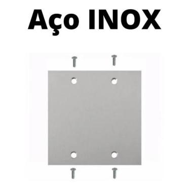 Imagem de Espelho Placa De Piso 4x4 Aço Inox Cega Tampa Tramontina