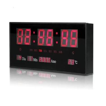 Imagem de Relógio Parede Digital Led Data Mês Ano Temperatura Empresas Grande - 