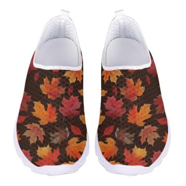 Imagem de Jeiento Tênis de corrida esportivo feminino de Natal – Tênis de caminhada moderno, Folha de bordo outono, 38