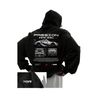 Imagem de Moletom Masculino Casual Com Capuz, Estampa De Letras, Estilo Streetwe