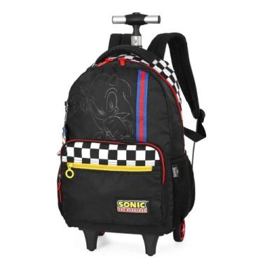 Imagem de Mochila Sonic Infantil Preta Rodinha Luxcel