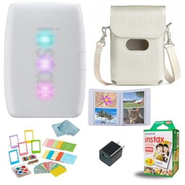 Imagem de Fujifilm Impressora para smartphone INSTAX Mini Link 3 + mini filme instantâneo INSTAX (20 folhas) + carregador de parede USB + bolsa de viagem BluebirdSales, álbum de fotos, pano de limpeza de