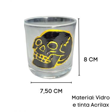 Imagem de Copo de Whisky de vidro Crânio Negro 300 ml