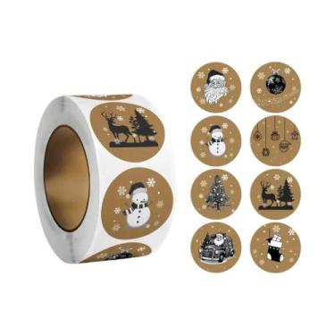 Imagem de Adesivos De Natal Em Papel Kraft 500pcs 1 Polegada Para Cartões, Caixa