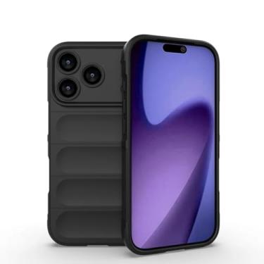 Imagem de Capa protetora macia e resistente a impactos para iPhone Air 16e 16 15 14 13 12 11 Pro Max Plus (para iPhone 15/Preta)