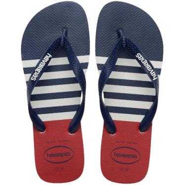 Imagem de Chinelo Masculino Havaianas cor:Marinho e Vermelho;tamanho:45/46
