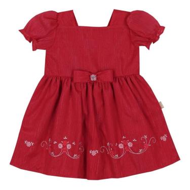 Imagem de Vestido Festa Bordado Floral Luxo Bebê Menina Paraiso 13957-Feminino