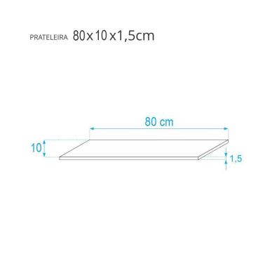 Imagem de Kit 3 Prateleiras 80 X 10cm Freijó Suporte Invisível