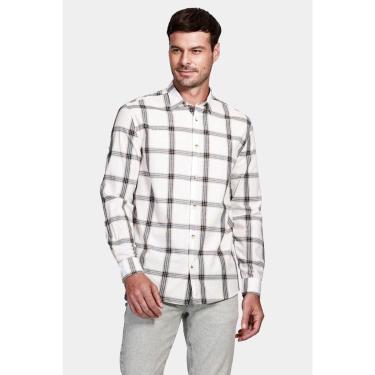 Imagem de Camisa Aramis Manga Longa Regular Xadrez Branco e Marinho-Masculino