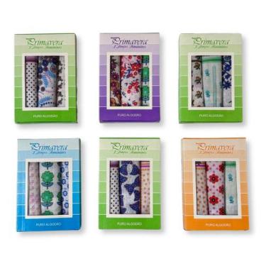 Imagem de Kit 3 Lenço de Bolso Feminino 100% Algodão Primavera - Galé Lingerie, 