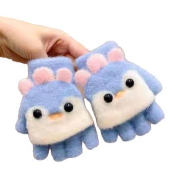 Imagem de Luva Infantil Bichinho Pinguim Meio Dedo Com Tampa Dobrável - D Presen