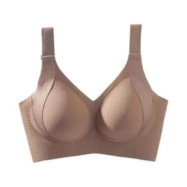 Imagem de Sutiã Sem Costura De Tamanho Grande Para Mulheres, Estilo Fino, Sem Fi