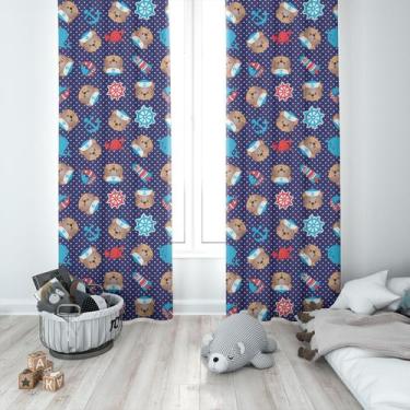 Imagem de Cortina Tecido Oxford Quarto InfantilUrsinhos Marinheiros Poá - Fabrik
