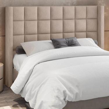 Imagem de Cabeceira Cama Box Casal King 195cm Pisa Z37 Linho Areia - Mpozenato