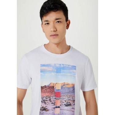 Imagem de Camiseta Masculina Estampada Manga Curta - Hering Adulto, P, Branco, A