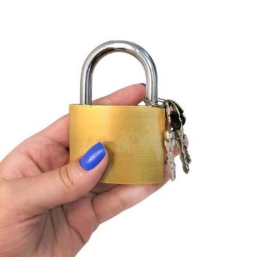Imagem de Cadeado De Latão 50mm Proteção Antifurto Com 3 Chaves Tetra Para Portõ