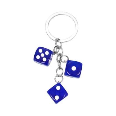 Imagem de Pingente De Metal Estilo Casino Unissex Com Dados Da Sorte, Chaveiro, 