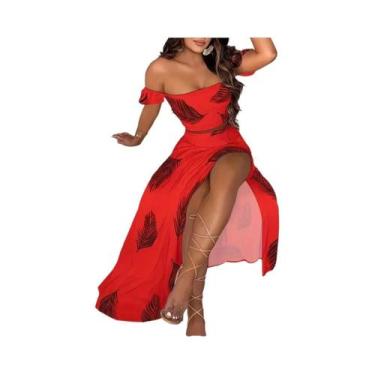 Imagem de Conjunto De Duas Peças Feminino Boêmio: Colete Elástico Ombro a Ombro 