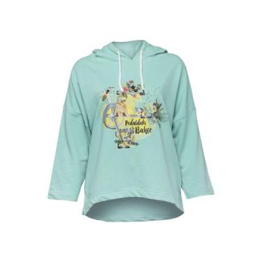 Imagem de Moletom Com Capuz Feminino Nature Garden On The Pedal Biggdesign, Azul