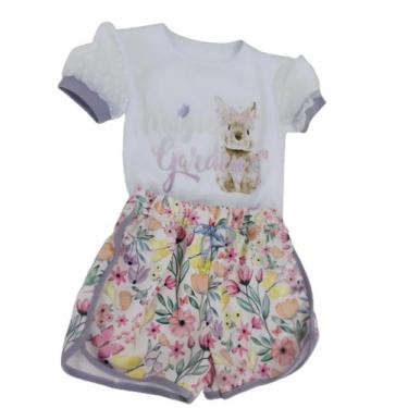 Imagem de Conjunto Menina Lausalê Baby look e short, Lavanda, 6