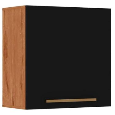 Imagem de Armário Aéreo Favorita 1 Porta Zanzini Cor Natura Preto, Natura Preto