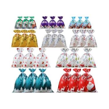 Imagem de Sacos De Presente De Natal Reutilizáveis Do Papai Noel, Bolsas Com Cor