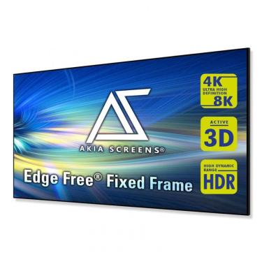 Imagem de Tela de projeção fixa 125" Akia Screens branca 16:9 CineWhite UHD-B 1,3 gain 8K 4K 3D para parede
