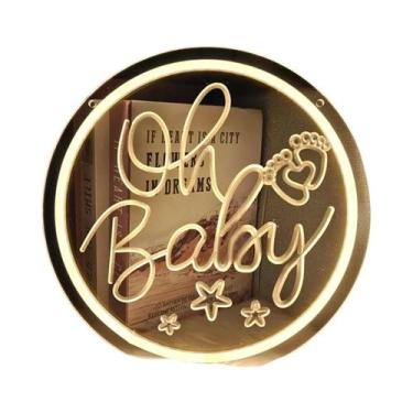 Imagem de Letreiro Neon Oh Baby Para Decoração De Parede, Cenário Para Chá De Be