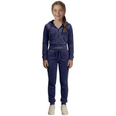 Imagem de Conjunto Moletom Infantil Inverno Plush Peluciado Capuz Veluna-Feminino